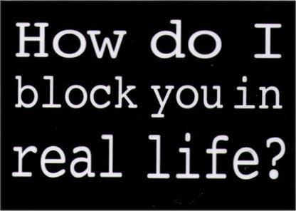 How Do I Block You In Real Life Magnet RM4420
