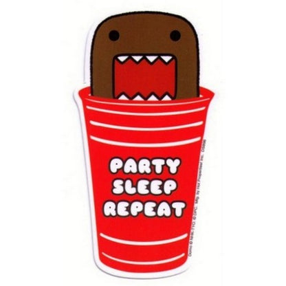 Domo-Kun Party Sleep Repeat Hot Properties Anime Car Magnet DMB475