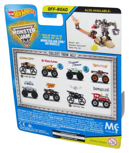 Monster Jam Screamin' Demon (2014) Off-Road Toy Car w/ Black Figure #51 - (Dented Plastic)