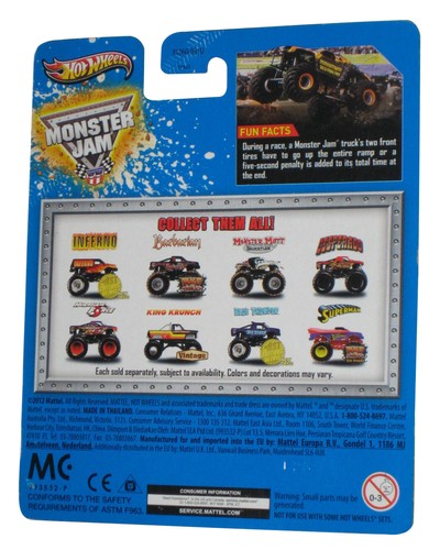 Hot Wheels Monster Jam Barbarian (2012) Mattel Toy Truck w/ Crushable Car