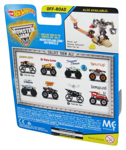 Monster Jam Screamin' Demon (2014) Off-Road Toy Car w/ Black Figure #51 - (Dented Plastic)