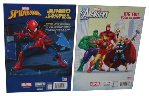 Marvel Spider-Man & Avengers Bendon Jumbo Big Fun Coloring Book Lot