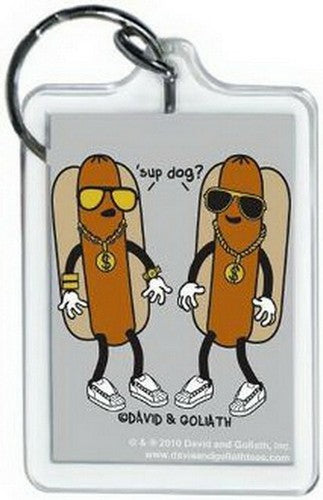 David and Goliath Sup Dog Lucite Keychain 65721KEY