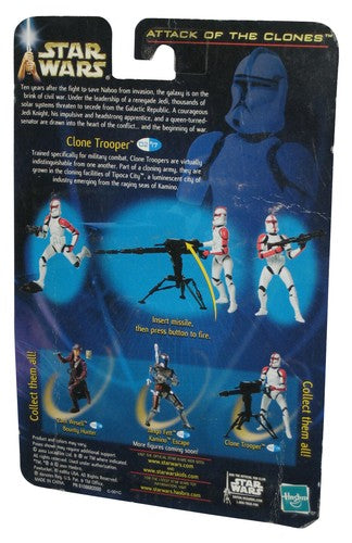 Star Wars Attack of The Clones Clone Trooper Figure w/ Firing Tripod Cannon