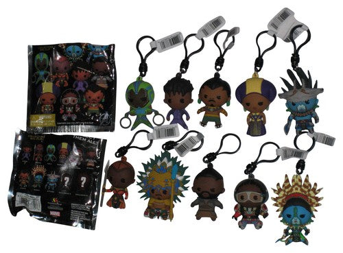 Marvel Black Panther Wakanda Forever Monogram Figural 3D Bag Clip Keychain 10pc Lot
