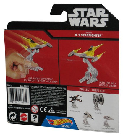 Star Wars Hot Wheels (2014) Starship Naboo N-1 Starfighter Vehicle Toy - (Card Small Tear)