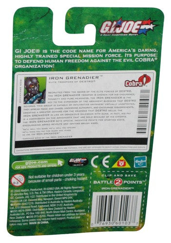 GI Joe Valor vs Venom Iron Grenadier (2003) Hasbro 3.75 Inch Figure