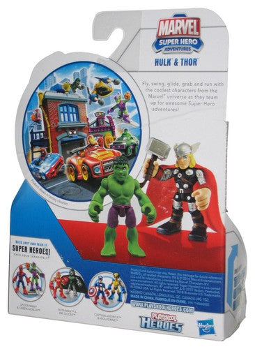 Marvel Super Hero Adventures Playskool Thor & Hulk Figure Set 2-Pack - (Creased Card)