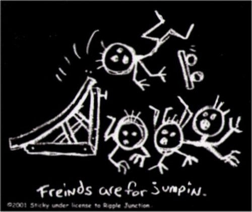 Skateboarding Friends Are For Jumping Sticker