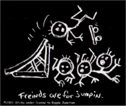 Skateboarding Friends Are For Jumping Sticker