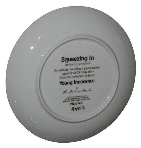 Squeezing In Mom Kids Hug Young Innocence by Kathy Lawrence Plate (1991) Bradford Mint
