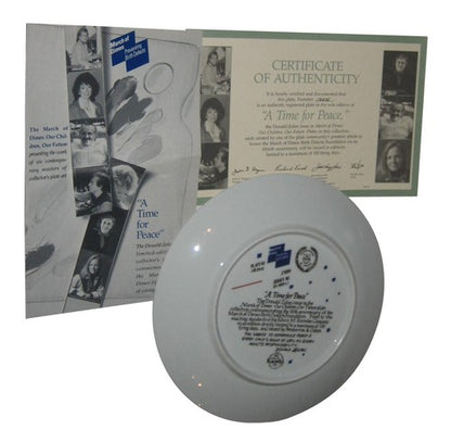 March of Dimes A Time For Peace Donald Zolan Collector Plate