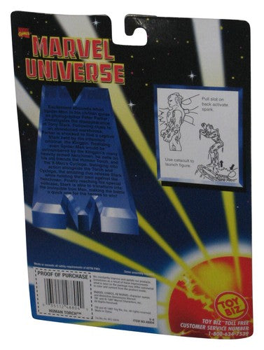 Marvel Fantastic Four Human Torch (1997) Toy Biz Figure w/ Spinning Flame Base - (Dented Plastic)