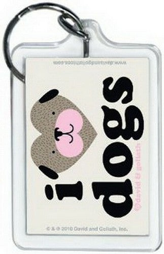 David and Goliath I Heart Dogs Lucite Keychain 65536KEY