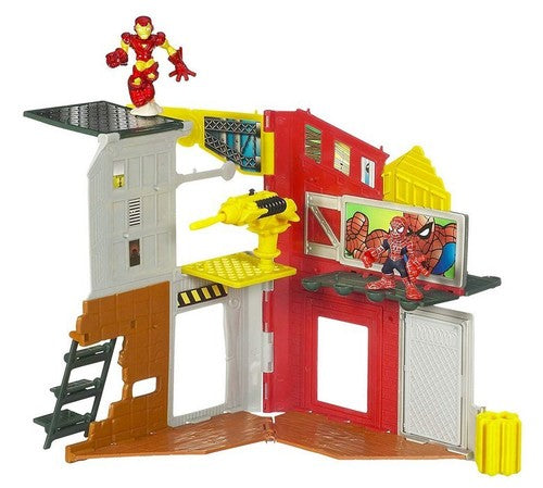 Marvel Super Hero Squad Superhero City Spidey & Iron Man Figure Toy Play Set