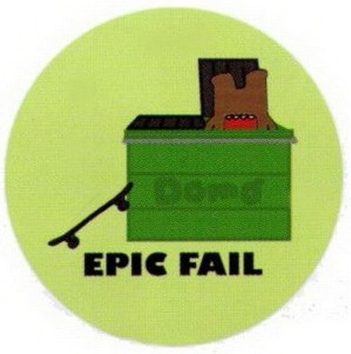 Domo-Kun Epic Fail Dumpster Button DB4629