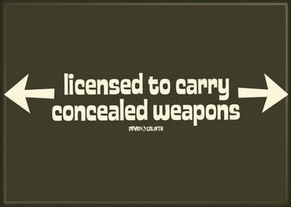 David and Goliath Licensed To Carry Magnet 29800DG