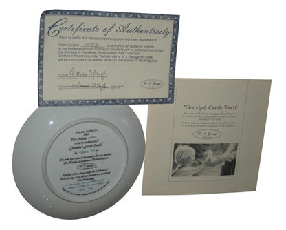 Grandpa's Gentle Touch Boy with Duck Donald Zolan Collector Plate