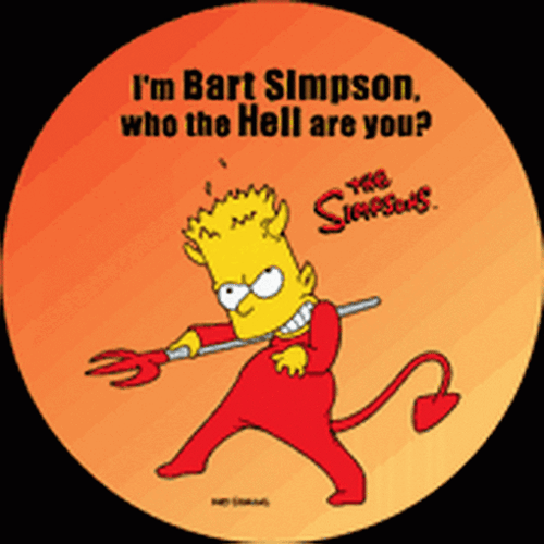 Simpsons Who The Hell Are You Button SB89
