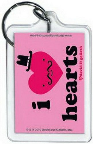 David and Goliath I Heart Hearts Lucite Keychain 65523KEY