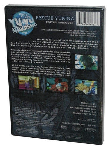 Yu Yu Hakusho Ghost Files Vol. 7 Rescue Yukina Anime DVD