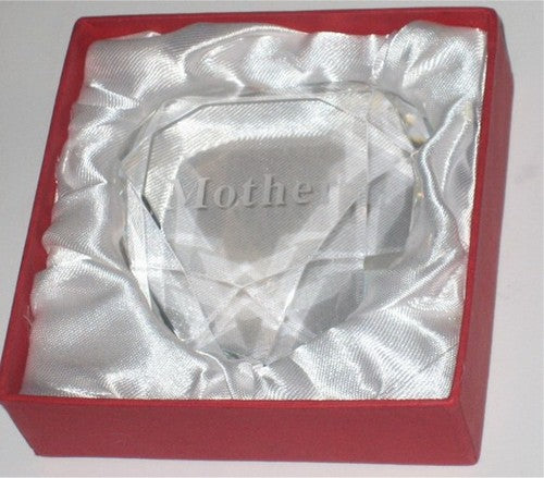 Mother Heart Crystal Paperweight
