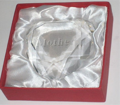 Mother Heart Crystal Paperweight