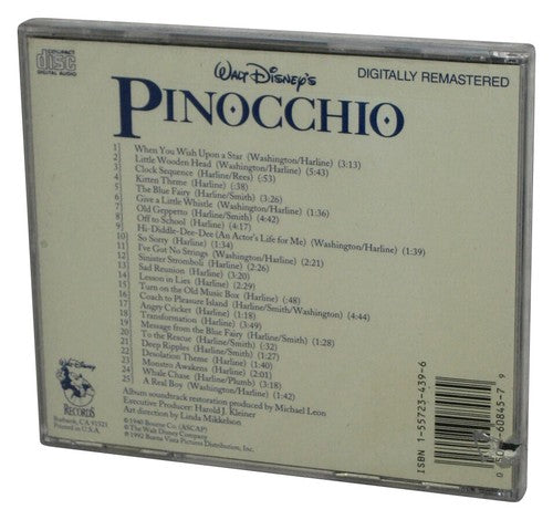 Disney Pinocchio Digitally Remastered Original Motion Picture Soundtrack Music CD
