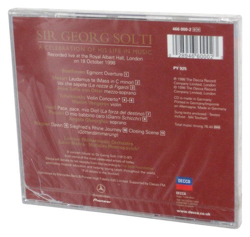 Sir Georg Solti: Celebration (1998) Decca Audio Music CD - (Cracked Jewel Case)