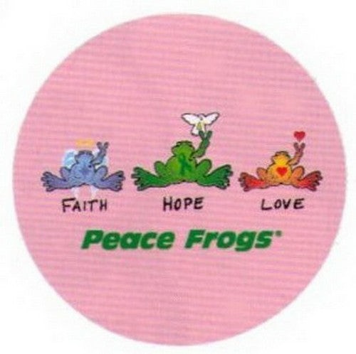 Peace Frogs Faith Hope Love Button PB4486