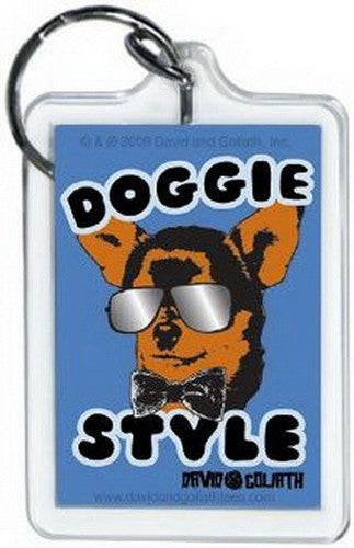 David and Goliath Doggie Style Lucite Keychain 65564KEY
