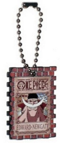 One Piece Wanted Portrait Edward Newgate Charm Keychain