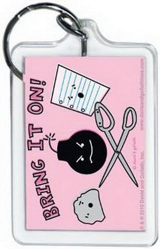 David and Goliath Bring It On Lucite Keychain 65718KEY