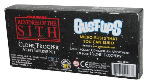 Star Wars Bust-Ups Blue Clone Trooper Army Builder (2005) Gentle Giant Micro Bust Model Kit Set - (Battle Damaged)
