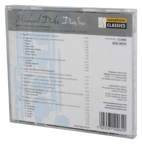 Duo Sax: Music For Two Saxaphones (2012) Audio Music CD
