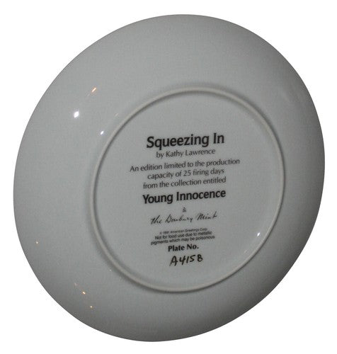 Squeezing In Mom Kids Hug Young Innocence by Kathy Lawrence Plate (1991) Bradford Mint