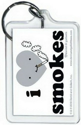 David and Goliath I Heart Smokes Lucite Keychain 65540KEY