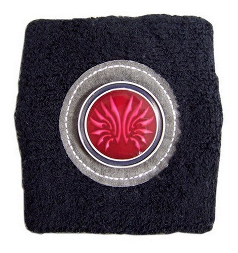 Tsubasa Wing Icon Metal Piece Anime Black Wristband GE-8141