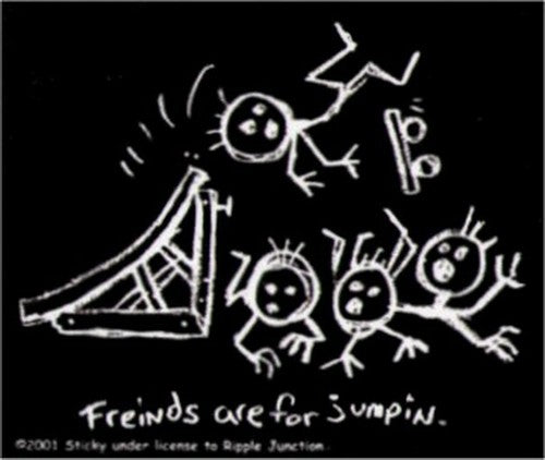 Skateboarding Friends Are For Jumping Sticker