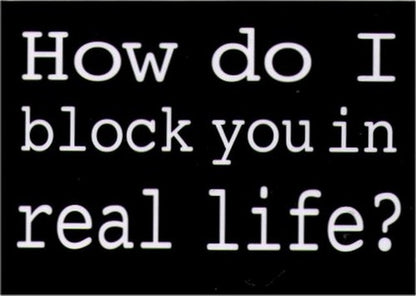 How Do I Block You In Real Life Magnet RM4420