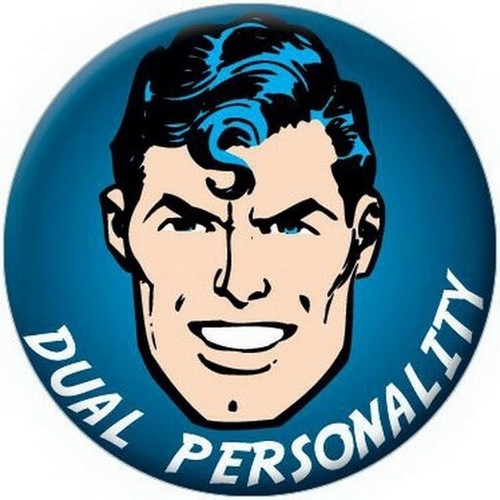 Superman Dual Personality Licensed 1.25 Inch Button 81589