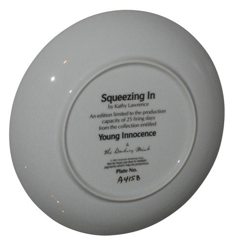 Squeezing In Mom Kids Hug Young Innocence by Kathy Lawrence Plate (1991) Bradford Mint