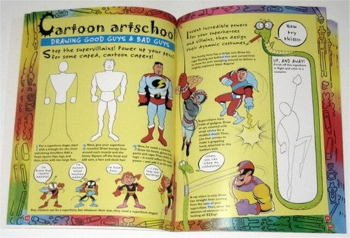 Cartoon Magic Activity Easy Childrens Drawing Book - (For Kids Ages 6-12)