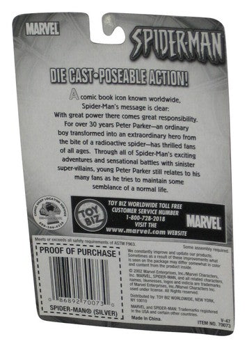 Marvel Spider-Man Die-Cast Silver Steel Costume (2002) Toy Biz 2.5 Inch Figure