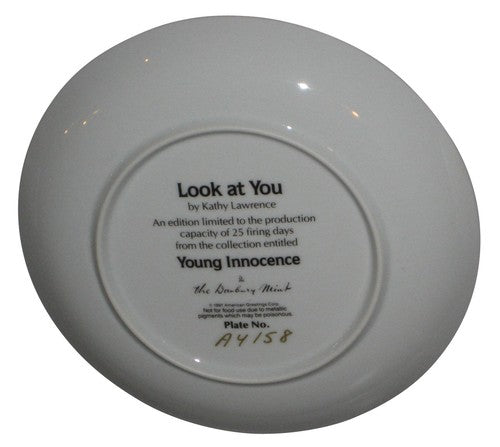 Look At You Baby Mirror Young Innocence by Kathy Lawrence Plate (1991) Bradford Mint