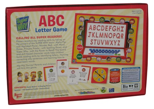 Super Why ABC Letter University Games Kids Children Board Game - Complete!