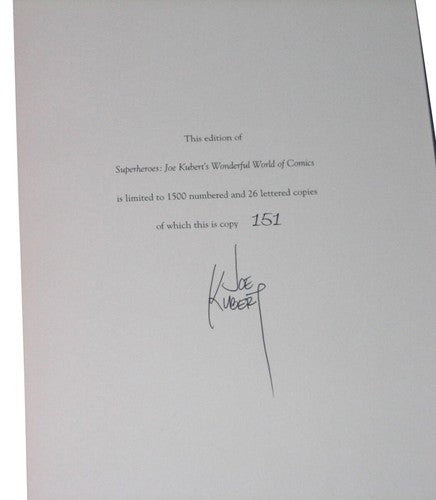 Superheroes Joe Kubert's Wonderful World of Comics (1999) Hardcover Book - (Signed)