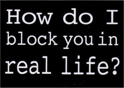 How Do I Block You In Real Life Magnet RM4420