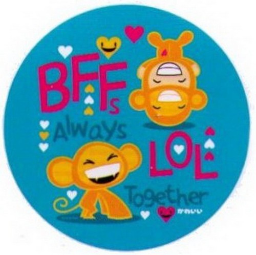 Zoodorable BFF Always LOL Together Button ZB4463