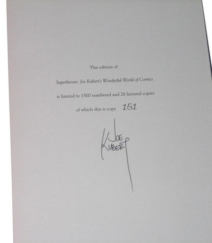 Superheroes Joe Kubert's Wonderful World of Comics (1999) Hardcover Book - (Signed)